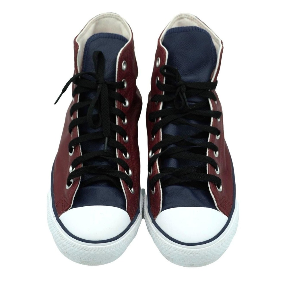 Classic Converse Chuck Taylor All Star Sneaker Mens 9 Burgundy Leather High Top - Picture 9 of 10